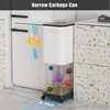 onlcuk Kitchen Trash Can with Wheels,Adjustable Capacity 20L to 45L