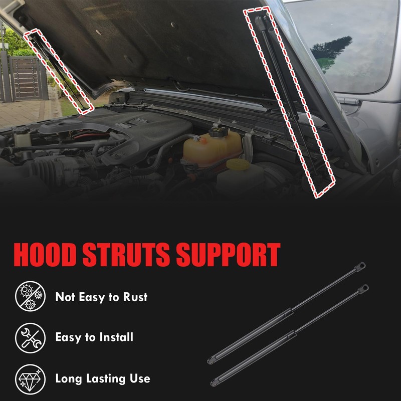 SHUNTALL Front Engine Hood Struts Lift Support Compatible with 2018-2024