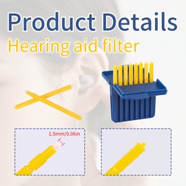 48pcs Hearing Aid Filters for Starkey, 0.06 Inch Diameter Hearing Aid Wax Guards Filters Cleaning Accessories Kit Compatible with Starkey