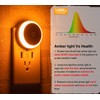 Amber Night Light Plug in, Dusk to Dawn Sensor, Blue