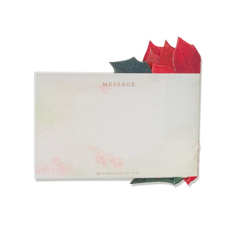 GreetingLife LY-27 Greeting Life Christmas Card Flower Pop Up Poinsettia