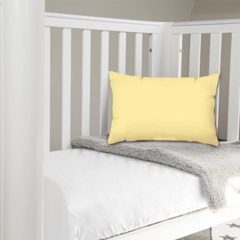 Pizuna Toddler Crib Pillow Cases 33x46cm Mellow Yellow, 2pc 400 Thread Count 100% Long Staple Cotton Luxurious Sateen Weave Baby Small Pillow Cases For Crib Bed By