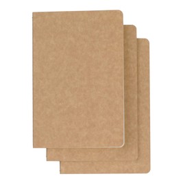3 Pack Travel Journal Notebook for Travelers or School - Kraft Brown Soft Cover - 5.5” x 8.25” - 96 Blank Pages with 48 Sheets