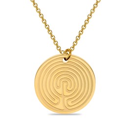 Bobauna Labyrinth Disc Pendant Necklace For Meditation And Prayer - Labyrinth Jewelry Gift