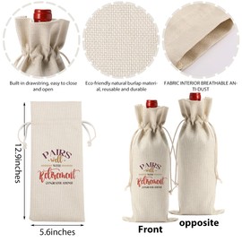 FBCCZEY Funny Retirement Wine Bag Happy Retirement Gifts for Woman Men Wine Bags Pairs Well With Retirement Retired Gifts for Women Leaving Gifts for Best Friends Coworkers Boss Nurse Teachers