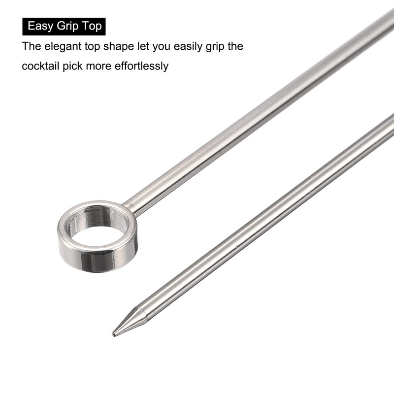 sourcing map Metal Cocktail Picks 8Pcs, Reusable Stainless Steel Cocktail