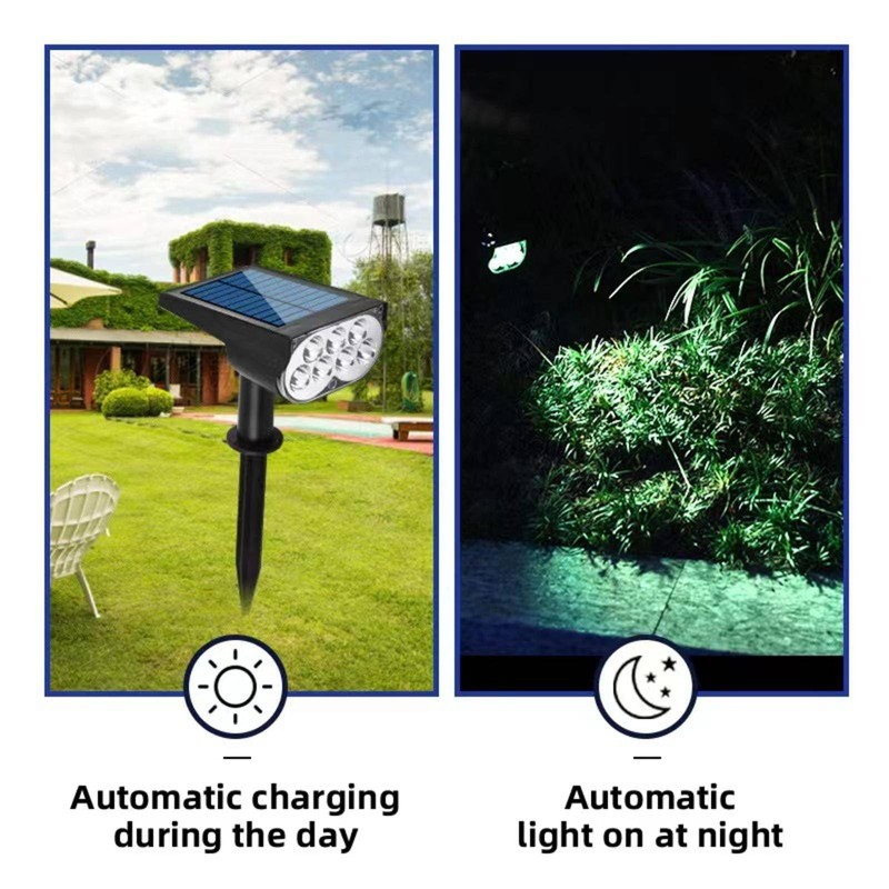 Solar Spot Lights Outdoor, 2 Pack Warm White Landscape Spotlights