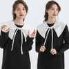 NiceYnn Wool Shawl False Collar Neck Warmer, PU Detachable Mini