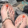 Outyua Orange Square Fake Toenails Solid Matte Press on Toe