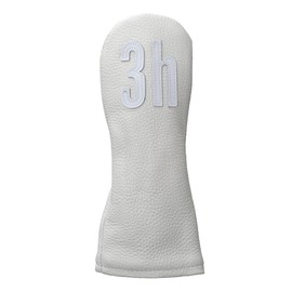Leather Headcover Number HC1122 UT#3 White, white