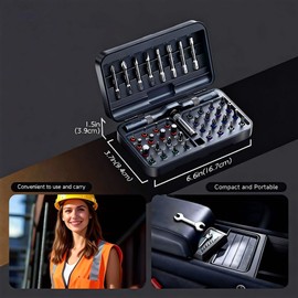 42 in 1 Magnetic Screwdriver Set, DIY Ratchet Screwdriver Set, Multi Bit Screw Drive with Storage Case, Portable Compact Repair Tool Kit for Christmas Gifts, Furniture, Computer, Bicycle