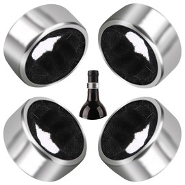 Kitwinney - Collares de goteo de vino, paquete de 4 anillos de goteo de acero inoxidable, anillo de gota de vino o tapón con forro de fieltro desmontable, pequeños accesorios de vino para cocina y bar
