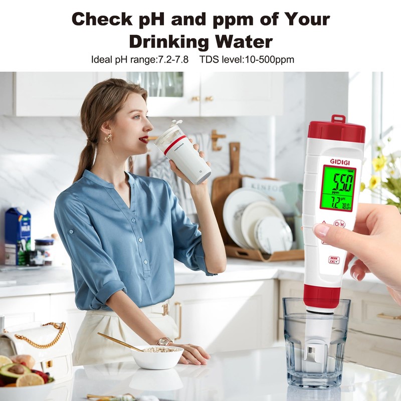 pH Tester,Digital pH Meter for Water,New Version TDS Meter for