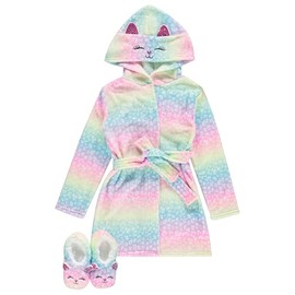 BTween Girls' Unicorn Bathrobe Set - Soft, Cozy, and Fun with Matching Slippers - Perfect for Lounging