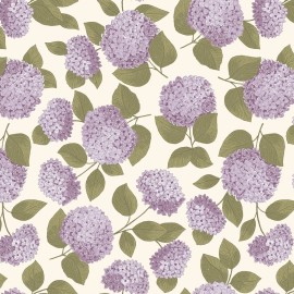 Clothworks Dawn Melody Floral Hydrangea Toss Y4237-2 Light Cream BTHY Fabric Clothworks