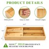 Bamboo Silverware Drawer Organizer Small Utensil Tray Wood Cutlery Organizer