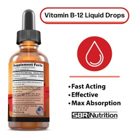 MAX Absorption, Vitamin B12 Sublingual Liquid Drops, 6000mcg Methylcobalamin Per Serving, 60 Servings, Non-GMO, Vegan Friendly