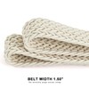 Earnda Women's Boho Woven Belt with Gold Buckle Cream Rope