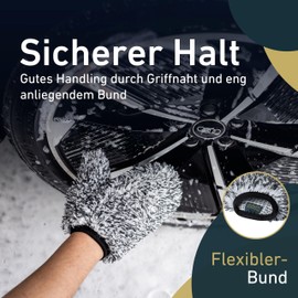 Microfibre Rim Glove – Ideal for Thorough Cleaning of Tight Spaces and Multi-Spoke Rims – 100% Scratch-Free and Suitable for Any Rim Type – Car Glove