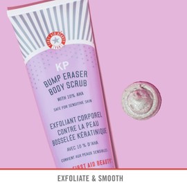 First Aid Beauty KP Bump Eraser Body Scrub Exfoliant for Keratosis Pilaris with 10% AHA 2 oz.