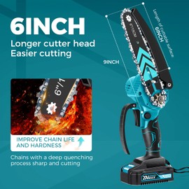 Saker 6 Inch Mini Chainsaw Chain Replacement, 2 Pcs Chains for Saker Portable Electric Chainsaw Cordless, Wear-resistant and Durable, Fast and Smooth Sawing Chains for Pruning Shears and Wood Cutting