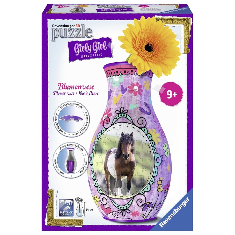 Ravensburger 12052 3D-Puzzle Girly Girl Edition Blumenvase Pferde