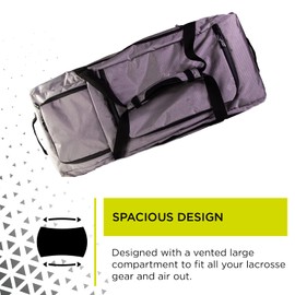 Epoch Lacrosse - Elite Gear Bag for Men and Women – Lacrosse Duffle Bag, Rip-Stop Hex Material, Vented Main Compartment, Spacious Design - Grey (Elite Gear Bag - Gray)
