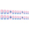 Press on Nails French Tip Medium Square Fake Nails Floral