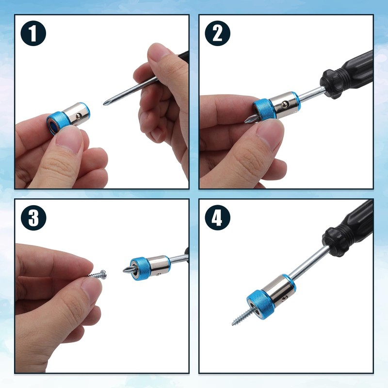 4pcs Screwdriver Head Magnetic Ring, Magnetic Screw Ring Holders with