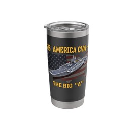 Aircraft Carrier USS America CVA-66 Veterans Day Fathers Day Stainless Steel Insulated Tumbler