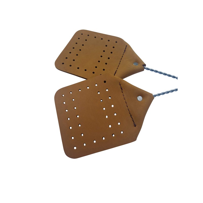 Pack of Two Amish Valley Products Leather Fly Swatter Brown