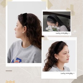 JDYYICZ 3Pcs Black Velvet Headbands for Women, Soft Head Bands for Women's Hair Plain Velvet Hair Band Hoop for Girls Cute Hair Accessories