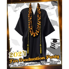 Cindeer Graduation Leis 2025 Braided Honor Cords with Tassels Class of 2025 Ribbon Necklace Graduation Gift Party Accessories for Women and Men(Black and Gold)
