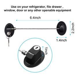 Hotop 4 Pack Cabinet Locks with Keys Fridge Locks for Kids Toddlers Self Adhesive Child and Baby Proofing Mini Safety Locks for Refrigerator Deep Freezer Drawers Doors Latch(Black)
