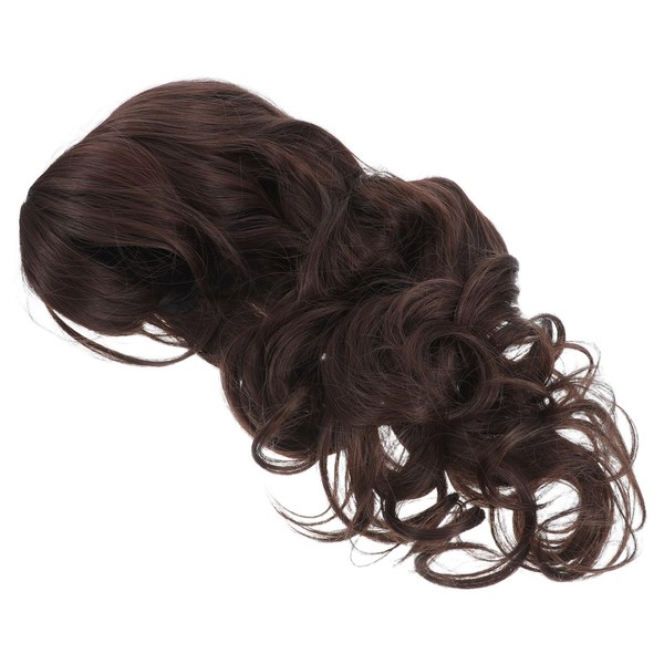 Baluue Long Brown Wavy Highlight Wig with Bangs Synthetic Heat