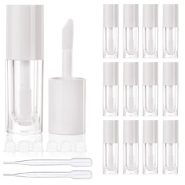 COSIDEA - 14 tubos vacíos de 6 ml para brillo de labios para bricolaje, Blanco