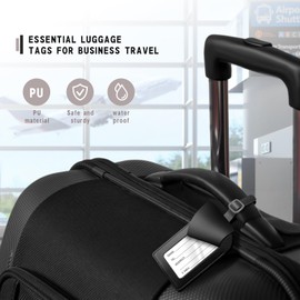 PTGRSWK 9-Color Luggage Tag Set - PU Leather Suitcase ID Labels with Privacy Cover & Stainless Steel Buckles, Durable Travel Bag Tags for Family, Group Trips, Check-in Luggage