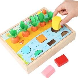 Juguete Montessori de Madera para Niños | Caja de Actividades Educativas | Formas, Tamaños y Colores | Incluye Pinzas y Tarjetas | Didáctico Sensorial para 1 Año+