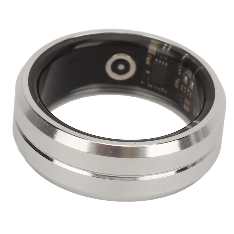 Smart Ring Silver IP68 Waterproof Pedometer Sleep Fitness Monitoring Remote