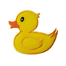 ETDesign #E05199R Yellow Rubber Duck,Ducky Applique Iron On Patch -(Right) 3" by 2 3/4"