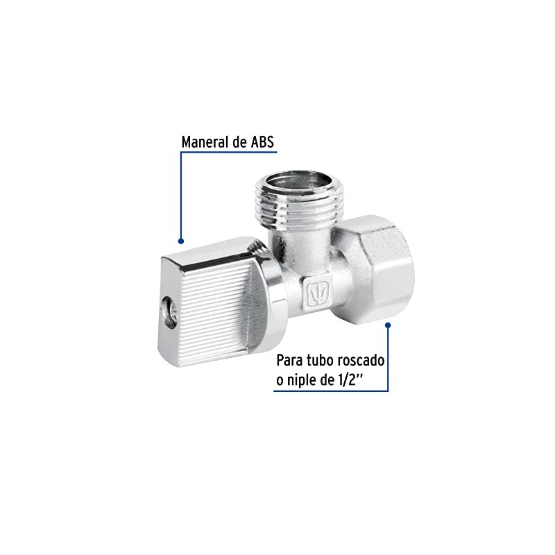 Foset Basic ANG-07BL, Llave angular 1/2" x 1/2", 1/4 de