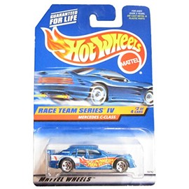 Hot Wheels Mattel 1998 1:64 Scale Race Team Series IV Blue Mercedes C-Class Die Cast Car 2/4