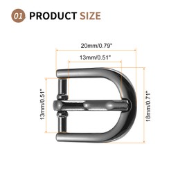 SUIKIHUM 6 Pack Metal Roller Buckles, 0.5" Adjustable Roller Buckle for Strap, Single Prong Belt Buckle for Belt Bag Keychain, Black