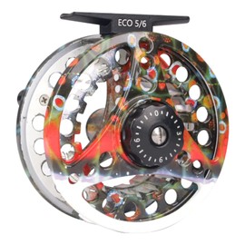 M MAXIMUMCATCH Maxcatch ECO Large Arbor Fly Fishing Reel (3/4wt 5/6wt 7/8wt) and Pre-Loaded Fly Reel with Line Combo (Brook Trout Fly Reel (Without Line), 5/6 Weight)
