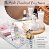 3 Pieces Perfume Tray Crystal Vanity Tray Mirrored Crystal Cosmetic