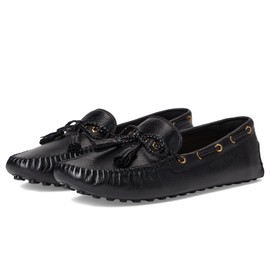Cole Haan Women's Gissella Drivers Driving Style Loafer, Black Leather, 9
