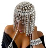 STONEFANS Vintage 1920s Rhinestone Headpiece Cap for Women Crystal Flapper