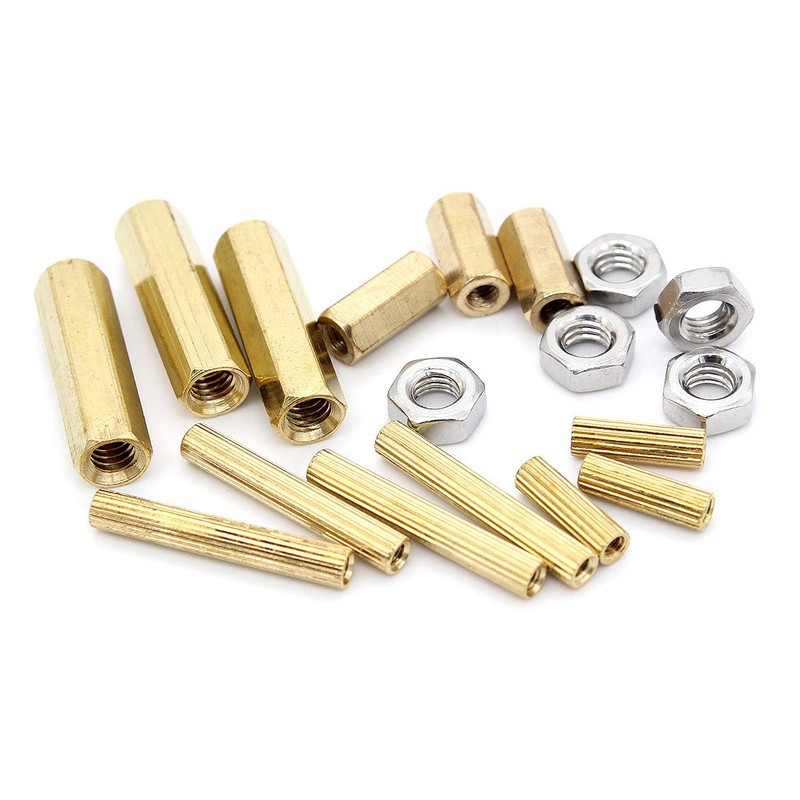 Yuhtech 360 Pieces Standoff Brass Hexagonal Spacer Screws Spacer Nut