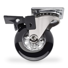 SOTECH Set of 4 Furniture Castors Swift Diameter 50 mm Swivel Castors Transport Castors Black 2 with and 2 without Locks