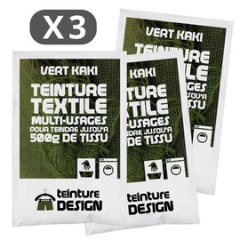 Set of 3 Textile Paints - Universal Textile Paint for Clothing and Natural Fabrics (Khaki Green)